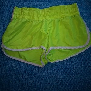 Neon yellow gym shorts